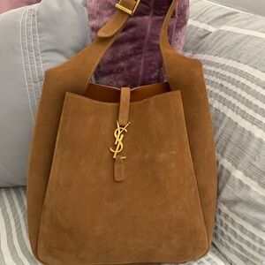 Yves Saint Laurent Brown Suede Shoulder Bag